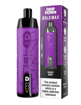 Drip Down Bold Max Original Disposable Vape 15000 Puffs 3mg | Rechargeable | Premium Display With Sleek Design